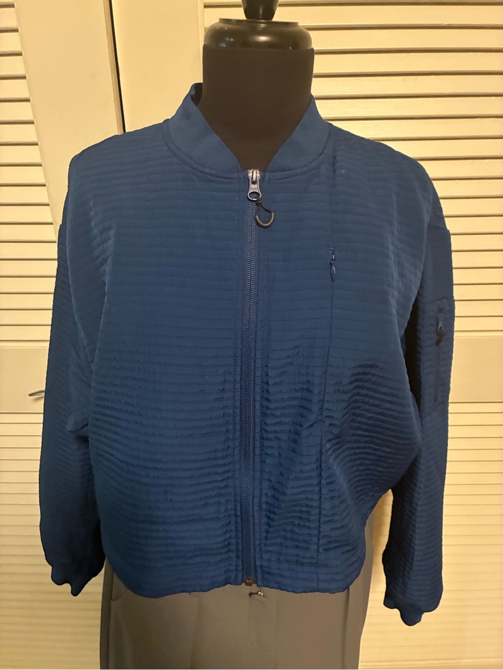 Nike Blue Quilted Bomber Jacket
